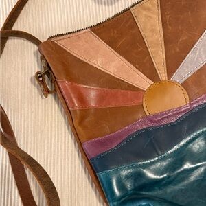 Multicolor Patchwork Leather Shoulder Bag